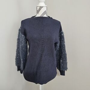 Mystree Women's Sweater With Textured Sleeves